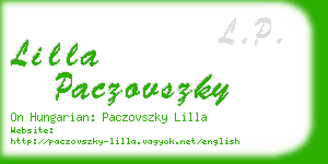 lilla paczovszky business card